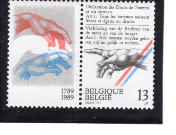 BELGIUM(���⿡)-LABEL-1316-13fr-DECLARATION OF RIGHTS OF MAN AND THE CITIZEN, BICENT(�αǰ� �ùα� ����)-1989.6.12��