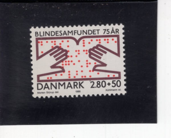 DENMARK(����ũ)-B70-2.80k+50o-DANISH SOCIETY FOR THE BLIND, 75TH ANNIV.(����ũ �ð������ ��ȸ 75�ֳ�)-1986.2.20��