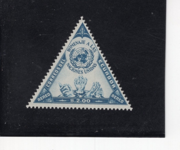 ECUADOR(���⵵��)-C319-2s-HANDS REACHING FOR UN EMBLEM(���� �������� ���� ���� ���� ���)-1957.12.10��