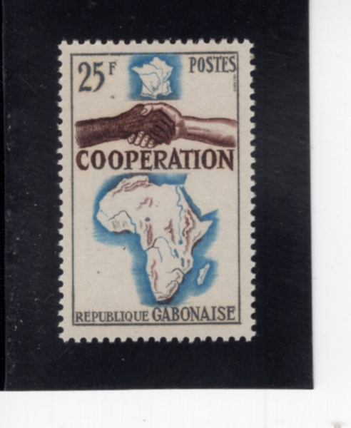 GABON(����)-175-25fr-COOPERATION(����)-1964.11.7��