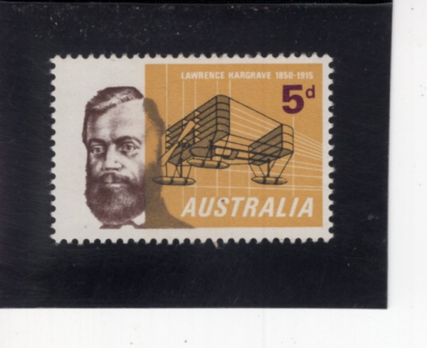 AUSTRALIA(����Ʈ���ϸ���)-#391-5p-LAWRENCE HARGRAVE AND SKECH FOR SEAPLANE(�η��� �ϱ׷��̺�, �������� ����ġ)-1965.8.4��