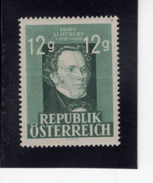 AUSTRIA(����Ʈ����)-#491-12g-FRANZ SCHUBERT(������ ������Ʈ)-1947.3.31��