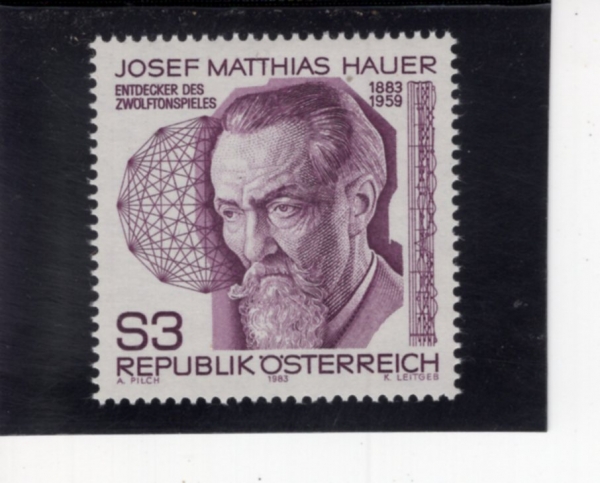 AUSTRIA(����Ʈ����)-#1235-3s-JOSEF MATTHIAS HAUER(������ ��Ƽ�ƽ� �Ͽ��)-1983.3.18��