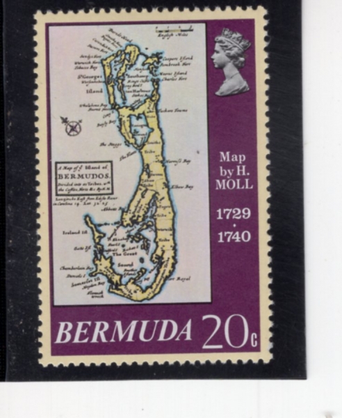 BERMUDA(���´�)-#381-15c-MAP OF BERMUDA, BY JOHN SELLER, 1685(1685�� �� ������ �׸� ���´� ����)-1979.5.14��