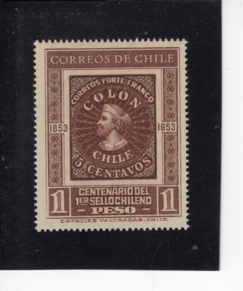 CHILE(ĥ��)-#276-1p-CRISTOPHER COLUMBUS(ũ�������� �ݷ�����)-1953.10.15��