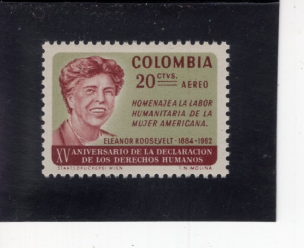 COLOMBIA(�ݷҺ��)-#C462-20c-ELEANOR ROOSEVELT(������ �罺��Ʈ)-1964.11.10��