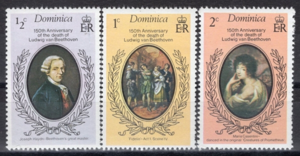 DOMINICA(���̴�ī)-#527~9(3��)-JOSEPH HAYDN, FIDELIO AND MARIA CASENTINI(������ ���̵�, �ǵ�����, ������ ī��Ƽ��)-1977.4.25��