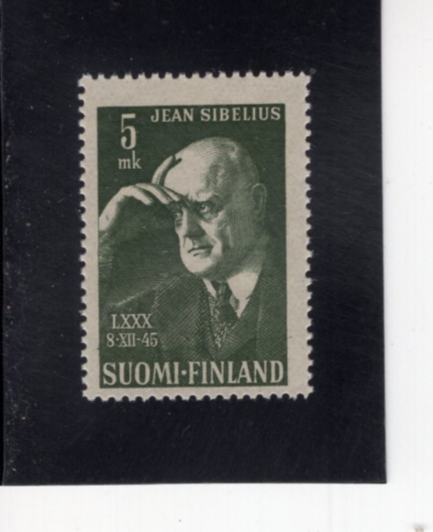 FINLAND(�ɶ���)-#249-5m-JEAN SIBELIUS(�� �ú����콺)-1945.12.8��