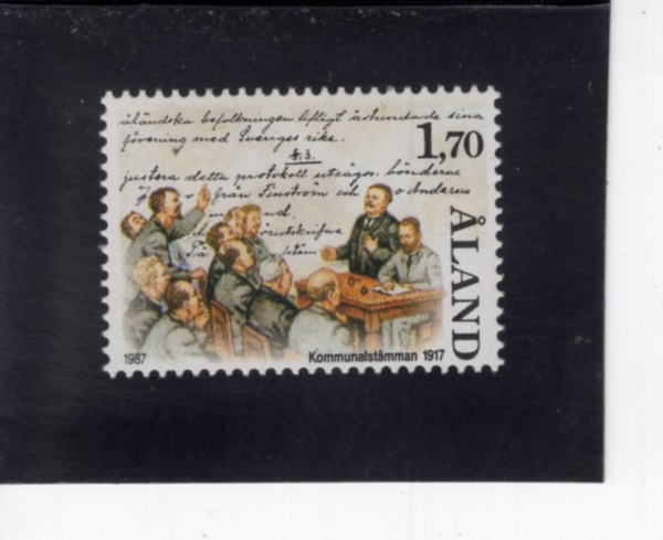FINLAND-ALAND ISLANDS(�ö��� ����)-#28-1.70m-MUNICIPAL MEETING, FINSTROM, 1917(�ɽ�Ʈ�� �� ȸ��, 1917��)-1987.8.20��