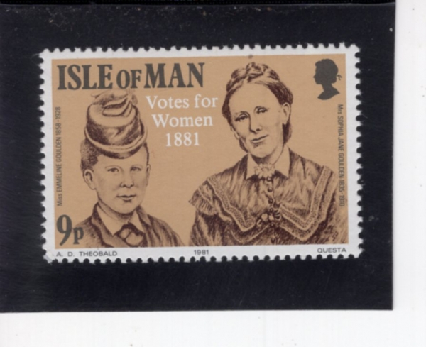 ISLE OF MAN(�Ǽ�)-#197-9p-SUFFRAGETTES EMMELINE GOULDEN PANKHURST AND SOPHIA JANE GOULDEN(���ָ� ��ũ�㽺Ʈ, ���Ǿ� ���� ����)-1981.5.22��