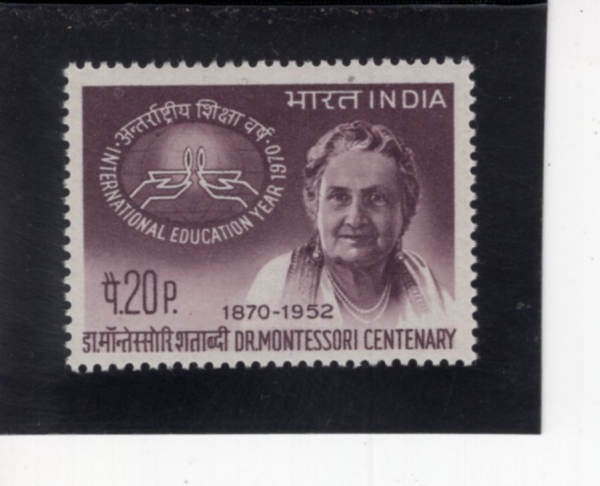 INDIA(�ε�)-#519-20p-DR. MARIA MONTESSORI AND EDUCATION SYMBOL(������ ���׼Ҹ�, ���� ��¡)-1970.8.31��