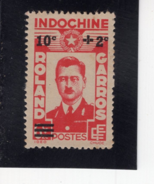 INDO-CHINA(�������� �ε����̳� �ݵ�)-#B29-10+2c on 6+2c-AVIATOR ROLAND GARROS(�Ѷ� ���ν�)-1944.2.10��