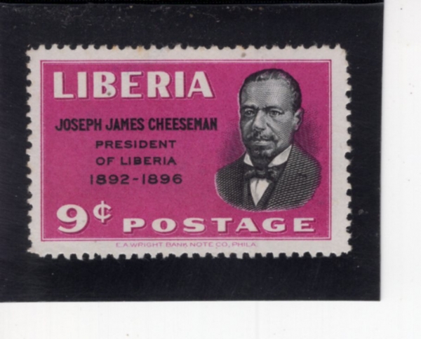 LIBERIA(���̺�����)-#321-9c-JOSEPH J. CHEESEMAN(���� ���ӽ� ġ���)-1948��