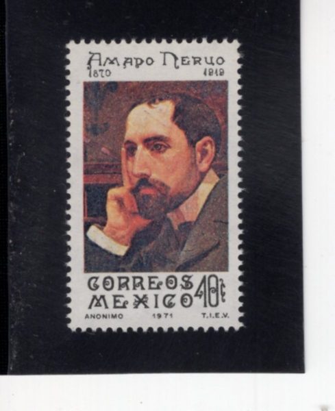 MEXICO(�߽���)-#1033-40c-AMADO NERVO(�Ƹ��� �׸���)-1971.8.7��