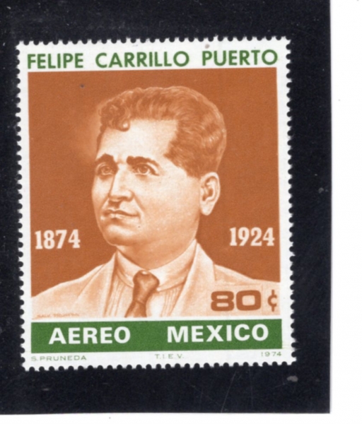 MEXICO(�߽���)-#C435-80c-FELIPE CARRILLO PUERTO(�縮�� ī���� Ǫ������)-1974.11.8��