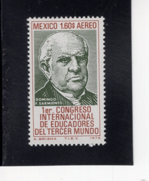MEXICO(�߽���)-#C466-1.60p-DOMINGO F. SARMIENTO(���ְ� �Ŀ콺Ƽ�� �縣�̿���)-1975.8.9��