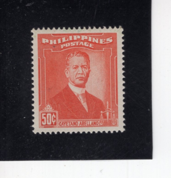PHILIPPINES(�ʸ���)-#599-50c-CAYETANO ARELLANO(ī��Ÿ�� �Ʒ����)-1959��