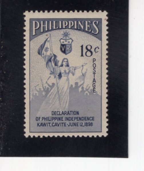 PHILIPPINES(�ʸ���)-#616-18c-ALLEGORY OF INDEPENDENCE(�ʸ��� ���� ����)-1954.11.30��