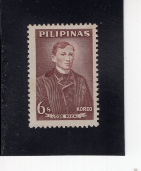 PHILIPPINES(�ʸ���)-#857A-6s-JOSE RIZAL(ȣ�� ����Ÿ�ÿ� ����)-1964��