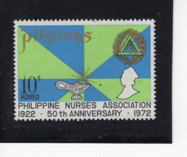 PHILIPPINES(�ʸ���)-#1153-5s-LAMP, NURSE, EMBLEM(����, ��ȣ��)-1972.10.22��