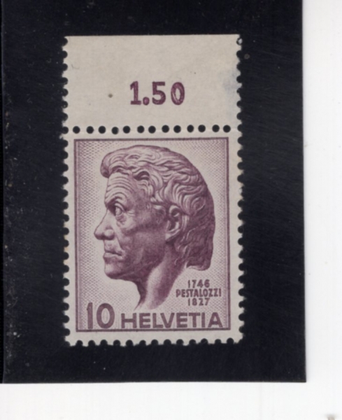 SWITZERLAND(������)-#306-10c-JOHANN HEINRICH PESTALOZZI(���� ���θ��� �佺Ż��ġ)-1946.1.12��