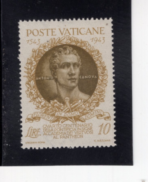 VATICAN CITY(��Ƽĭ �ñ�)-#90-10 I-ANTONIO CANOVA(����Ͽ� ī���)-1944.11.21��