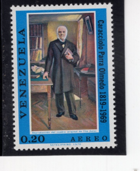 VENEZUELA(���׼�����)-#C1053-20c-CARACCIOLO PARRA OLMEDO(�Ķ� �ø޵� ī��ġ�÷�)-1970.11.16��