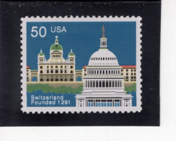 UNITED STATES(�̱�)-#2532-50c-SWITZERLAND, 700TH ANNIV.(������ �Ǳ� 700�ֳ�)-1991.2.22��