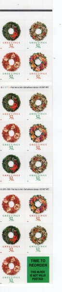 UNITED STATES(�̱�)-BOOKLET-#3244~8(5��)-CHRISTMAS(ũ��������)-1998.10.15��