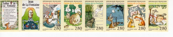 FRANCE(������)-#2486~91(6��+LABEL)-FABLES OF JEAN DE LA FONTAINE(�� ������ ��ȭ)-1995.6.24��