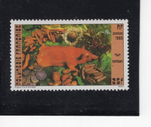 FRENCH POLYNESIA(�������� �����׽þ�)-#422-25fr-ROASTED PIG(���� ����)-1985.11.14��