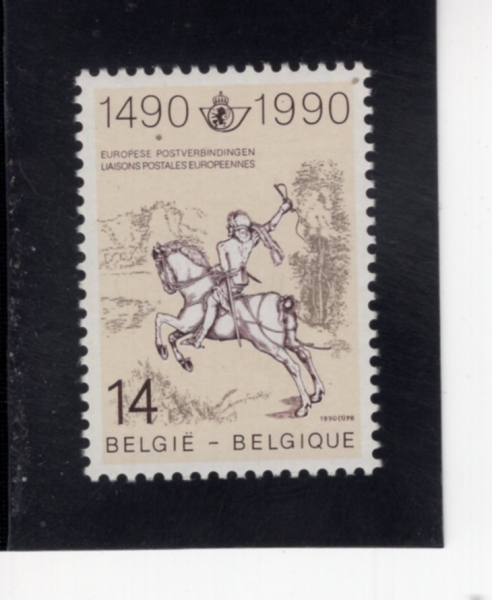 BELGIUM(���⿡)-#1332-14fr-THE YOUNG POST RIDER, AN ENGRAING BY ALBRECHT DURER(�˺극��Ʈ �ڷ� \"���� ���� ���\")-1990.1.12��