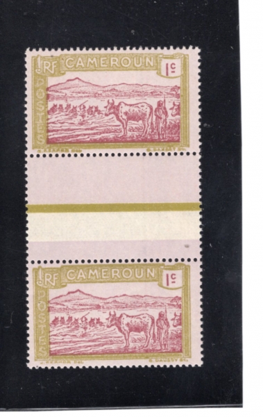 CAMEROUN(ī�޷�)-PAIR-#170-1c-HERDER AND CATTLE CROSSING SANAGA RIVER(�糪�� ���� �ǳʴ� �񵿰� ����)-1925��