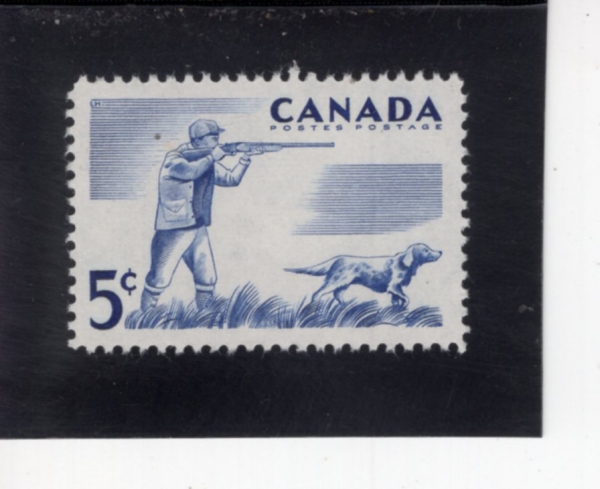 CANADA(ĳ����)-#367-5c-HUNTER AND DOG(���, ��)-1957.3.7��