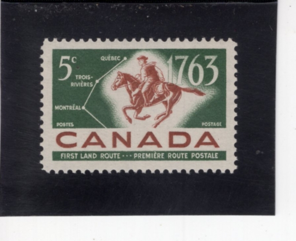CANADA(ĳ����)-#413-5c-POSTRIDER AND FIRST LAND MAIL ROUTES(���� ��޺�, ���� ����)-1963.9.25��