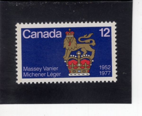 CANADA(ĳ����)-#735-12c-NAMES OF GOVERNORS GENERAL AND STANDARD(�ѵ�, �հ�)-1977.6.30��