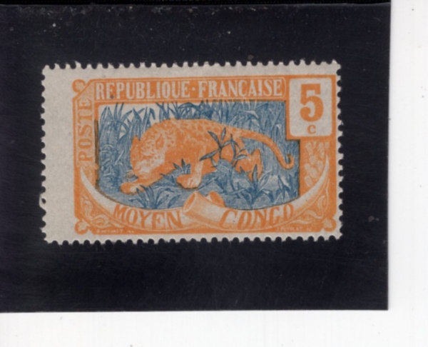 MIDDLE CONGO(�������� ���)-#5-5c-LEOPARD(ǥ��)-1922��