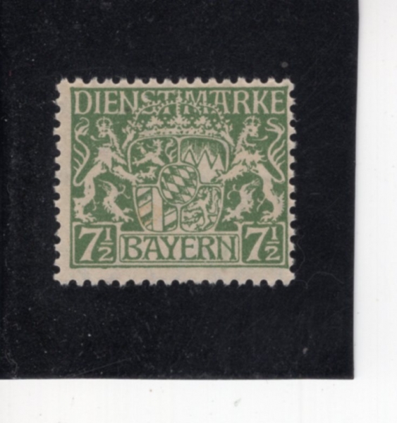 GERMAN STATES-BAVARIA(���̿���)-#O8-7 1/2pf-COAT OF ARMS(���̿��� �� ����)-1916��