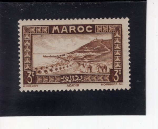 FRENCH MOROCCO(�������� �����)-#126-3c-ROADSTEAD AT AGADIR(ǳ��ȭ \"�ư����� ����\")-1933��
