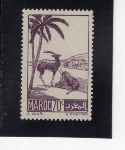 FRENCH MOROCCO(�������� �����)-#161-70c-SCIMITAR-HORNED ORYXES(�ù��� ������)-1939��