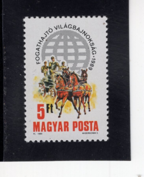 HUNGARY(�밡��)-#3201-5fo-THIRD WORLD TWO-IN-HAND CARRIAGE-DRIVING CAMPIONSHIPS, BALATONTENYVES(���� ����)-1989.8.24��