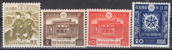JAPAN(�Ϻ�)-#343~6(4��)-10TH ANNIV. OF JAPANESE DIPLOMATIC RECOGNITION OF MANCHUKUO(���ֱ��� �ܱ� 10�ֳ�)-1942��