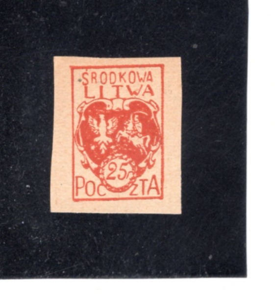 CENTRAL LITHUANIA(�߾� �����ƴϾ� ��ȭ��)-#1a-25f-COAT OF ARMS(�߾� �����ƴϾ��� ����)-1920��