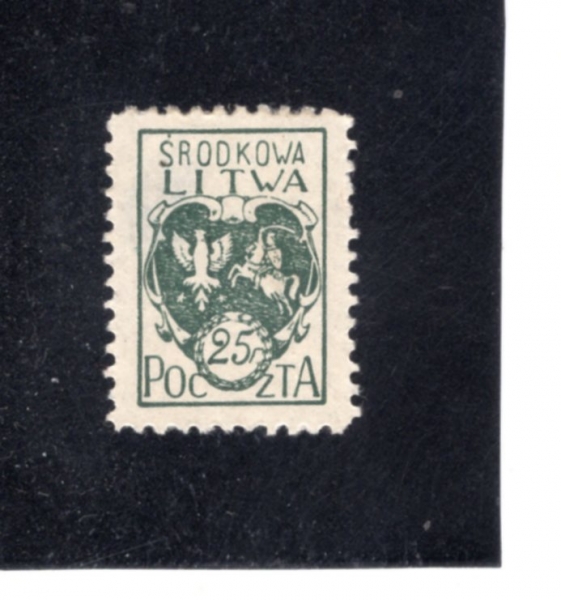 CENTRAL LITHUANIA(�߾� �����ƴϾ� ��ȭ��)-#2-25f-COAT OF ARMS(�߾� �����ƴϾ��� ����)-1921��