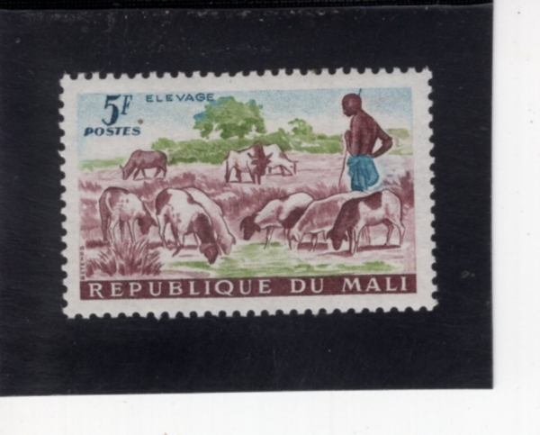 MALI(����)-#21-5fr-SHEPHERD AND SHEEP(��, ��)-1961.12.24��