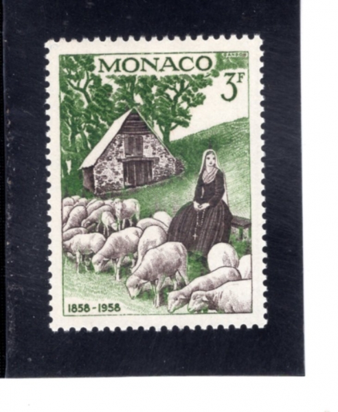 MONACO(����)-#414-3fr-SHEPHERDESS BERNADETTE AT BARTRES(��Ʈ�������� �� ������)-1958.5.15��