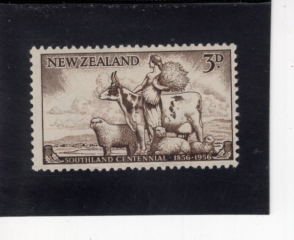 NEW ZEALAND(��������)-#314-3p-\"AGRICULTURE\" WITH COW AND SHEEP(��, �� ���)-1956.1��