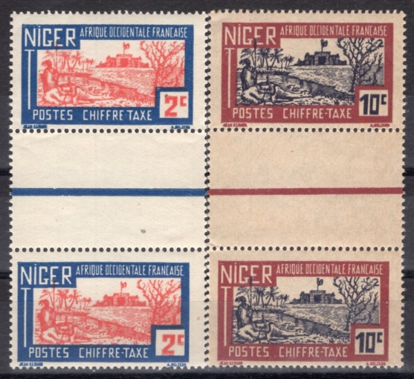 NIGER(������)-PAIR-#D2(2��)-CARAVANSARY NEAR TIMBUKTU(������ ��ó ĳ����縮)-1927��