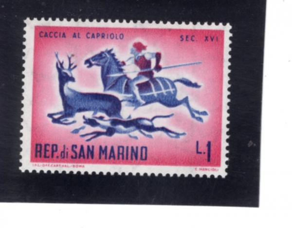 SAN MARINO(�긶����)-#477-1 I-HUNTING ROEBUCK(��� ���)-1961.5.4��
