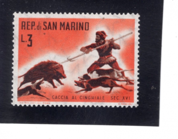 SAN MARINO(�긶����)-#479-3 I-WILD BOAR HUNT(�߻������ ���)-1961.5.4��